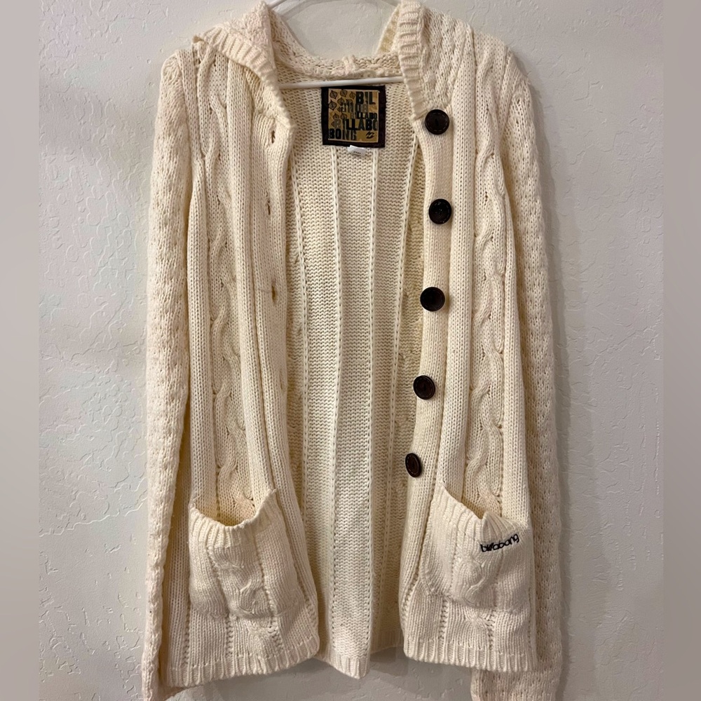 Billabong button up hooded sweater XL